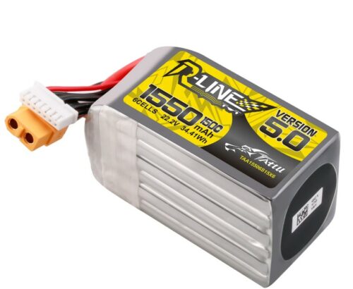 Tattu R-Line Version 5.0 1550mAh 22.2V 150C 6S Lipo Battery Pack with XT60 Plug