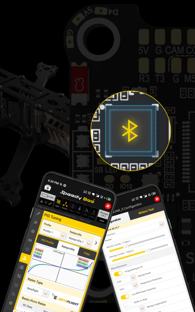 Konfigurējiet savu FC un ESC izmantojot Bluetooth