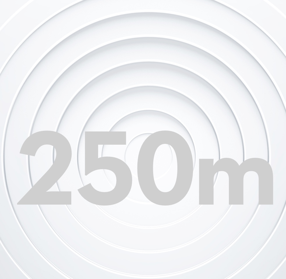 250m (820 ft.) Range